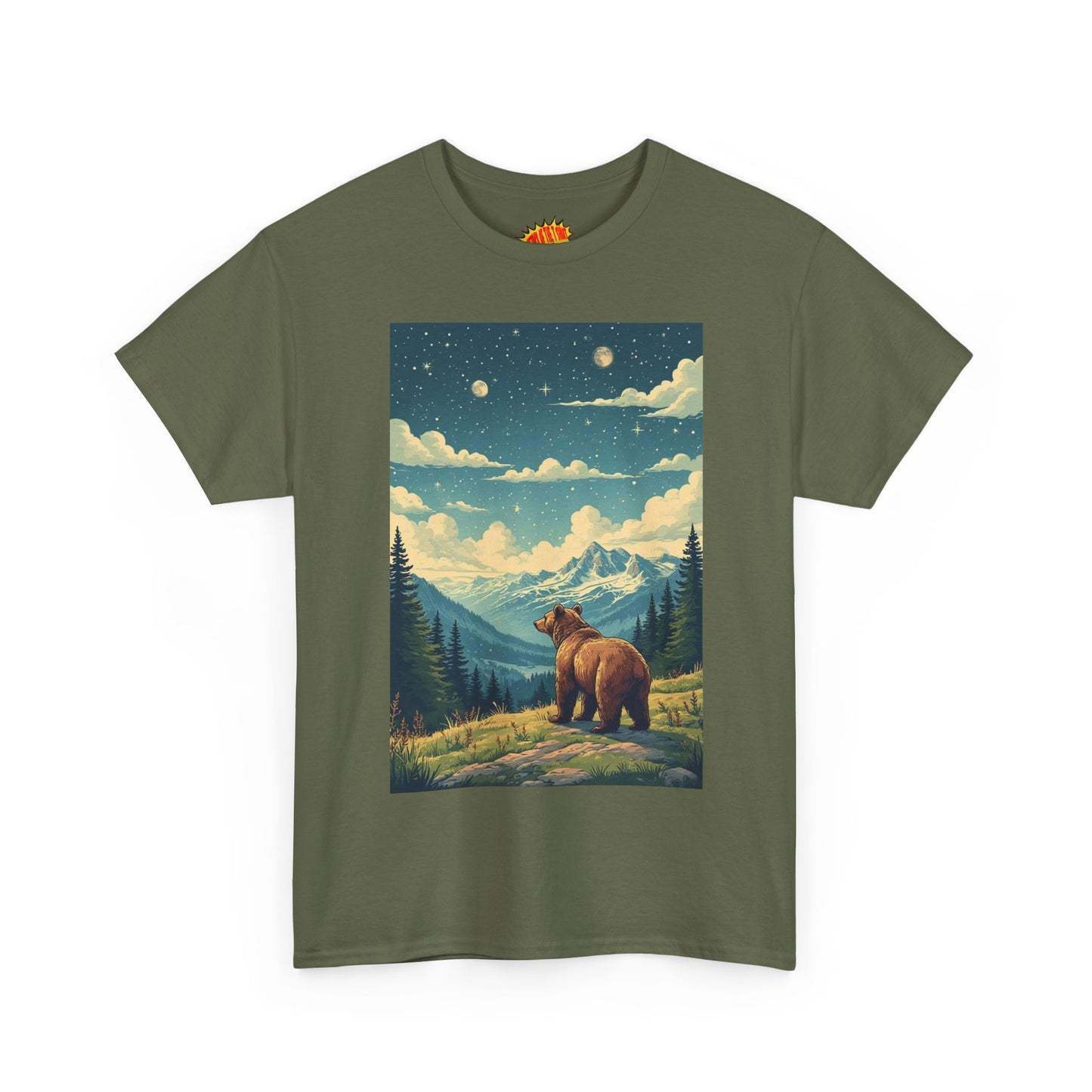 Mountain Bear Double Moon Scene T-Shirt *Multiple Colors*