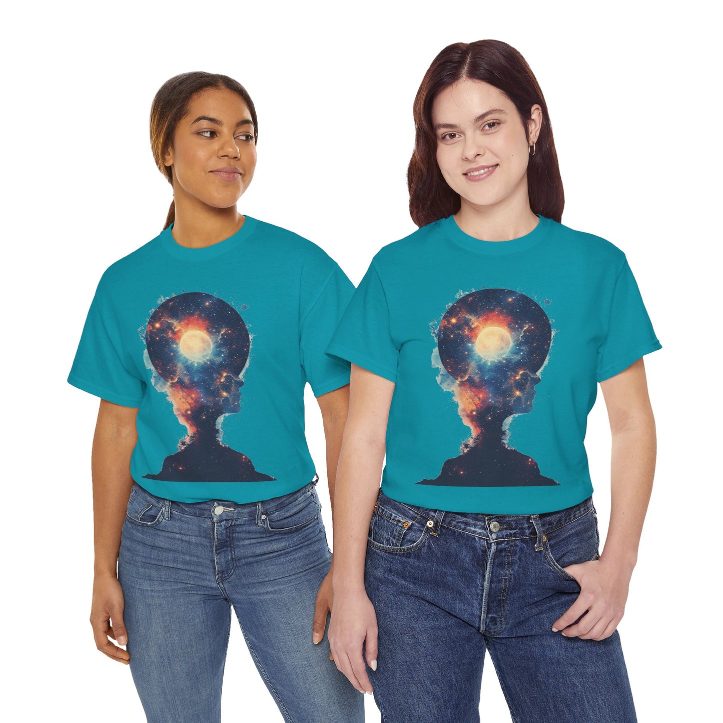 Abstract Galaxy Nebula Art w/Face Graphic Tee Shirt *Multiple Colors*