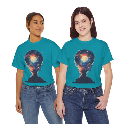 Abstract Galaxy Nebula Art w/Face Graphic Tee Shirt