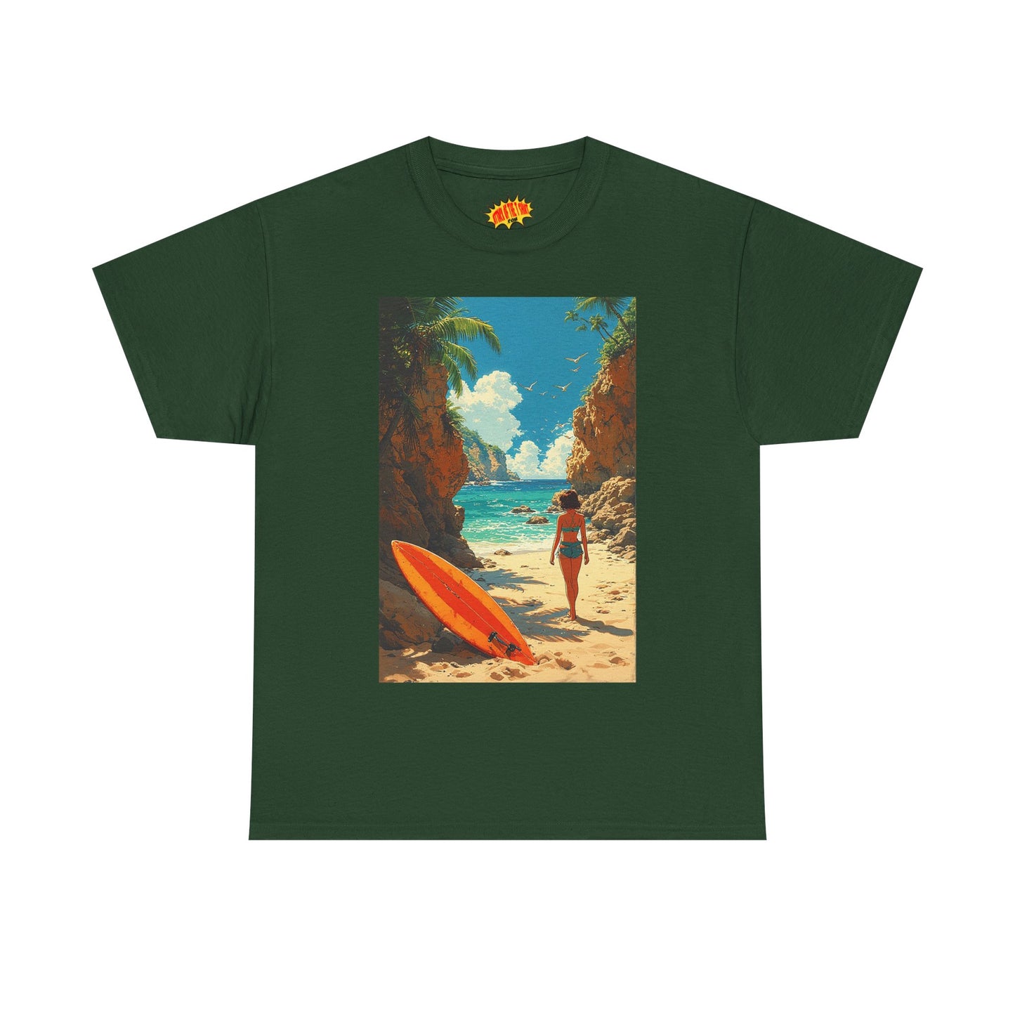 Modern Style Tropical Beach Scene T-Shirt *Multiple Colors*