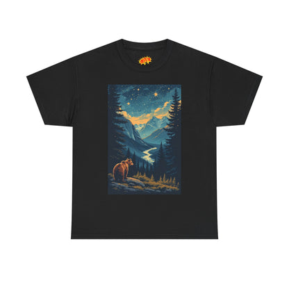 Grizzly Bear Mountain Valley Scene T-Shirt