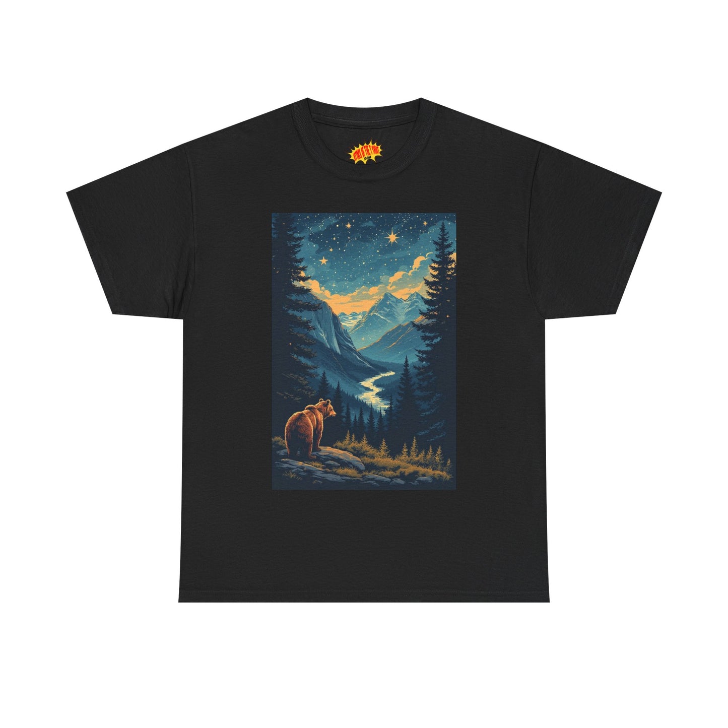 Mountain Valley Bear Night Scene T-Shirt *Multiple Colors*