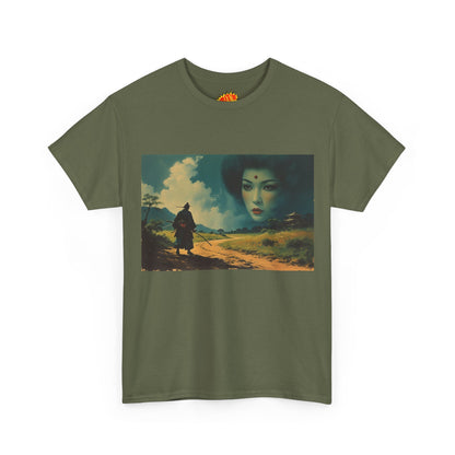 Walking Samurai w/Sky Geisha Woman T-Shirt