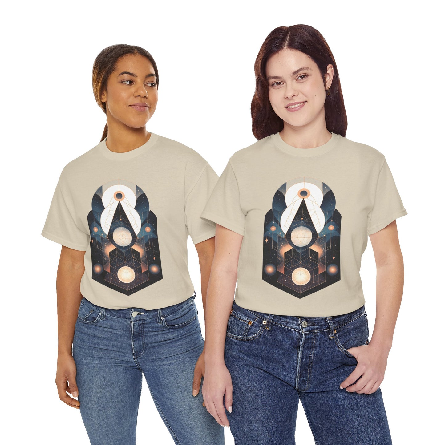 Geometric Space Art Pattern Graphic Tee Shirt *Multiple Colors*