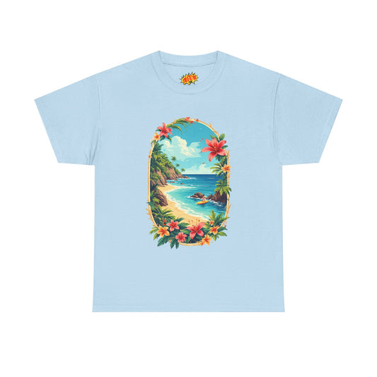 Vintage Style Tropical Surf Scene T-Shirt *Multiple Colors*