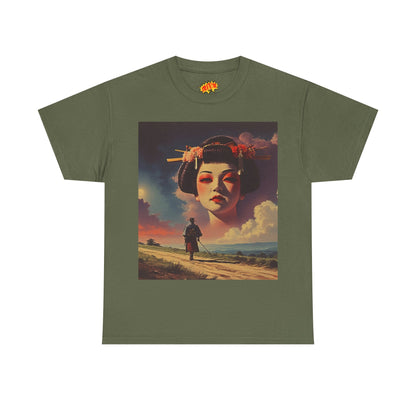 Travelling Samurai w/Sky Geisha Woman T-Shirt