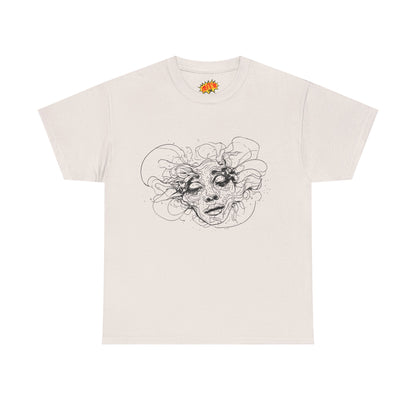 Abstract Face Line Drawing Graphic Art Tee Shirt
