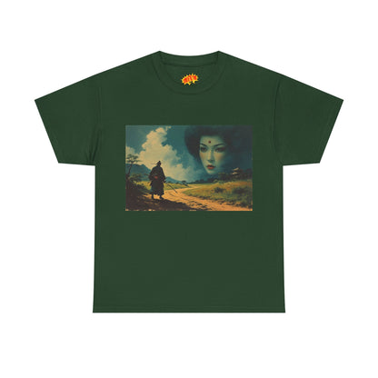 Walking Samurai w/Sky Geisha Woman T-Shirt