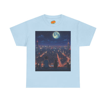 Anime City Neon Night Scene w/Cats T-Shirt