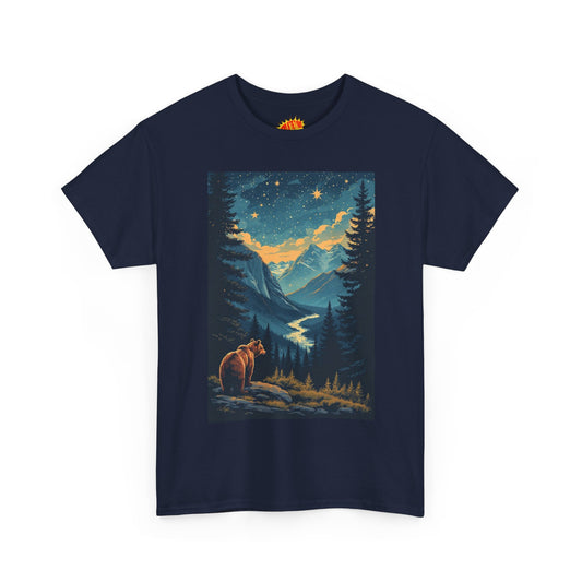 Grizzly Bear Mountain Valley Scene T-Shirt *Multiple Colors*