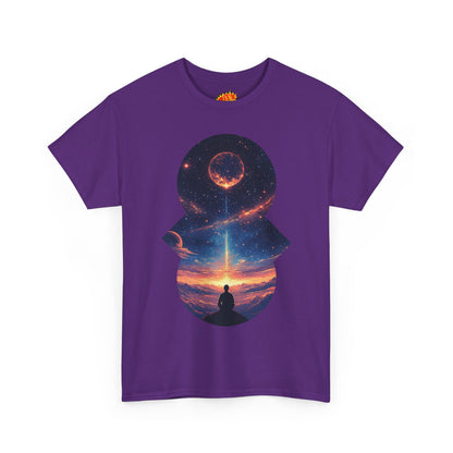 Cosmic Meditation w/Planet Space Graphic Art Tee Shirt