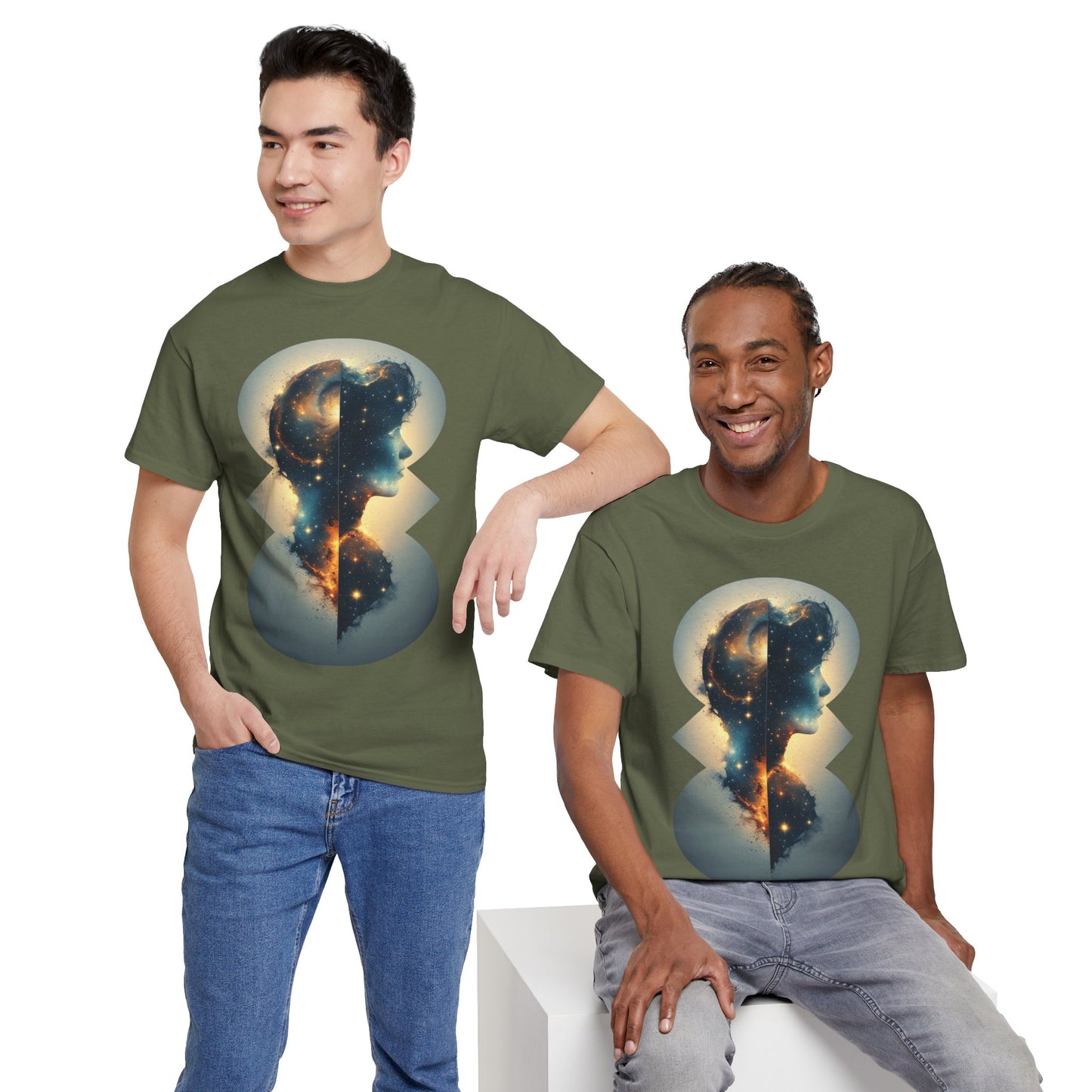 Cosmic Silhouette Galaxy Graphic Art Tee Shirt *Multiple Colors*