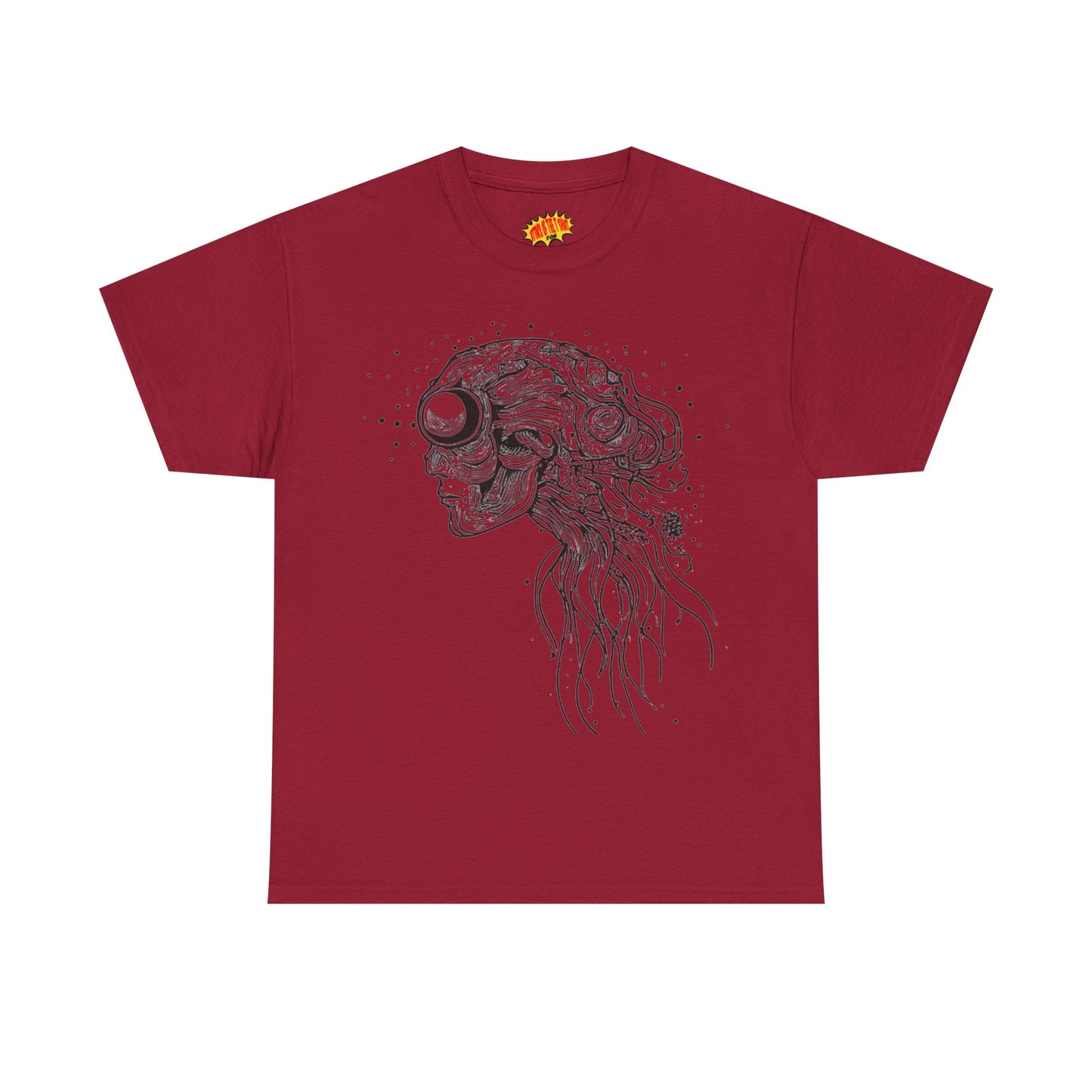 Humanoid Line Drawing Face Graphic Art Tee Shirt *Multiple Colors*