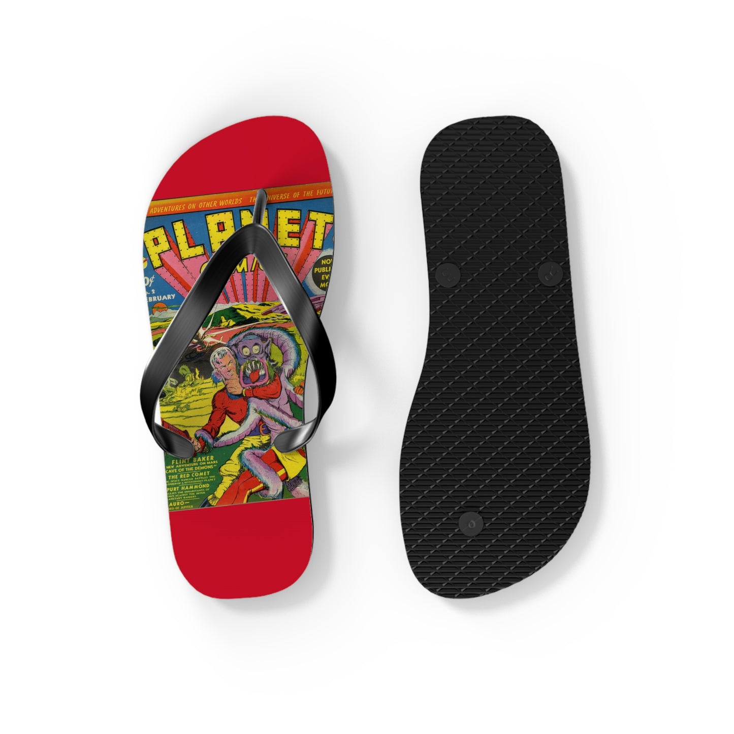 Planet Comics #2 Flip Flops Red *Multiple Sizes Available*