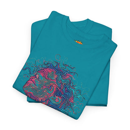 Line Drawing Multicolor Human Graphic Art Tee Shirt