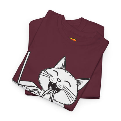 Happy Cat w/Noodles + Yarn Art Tee Shirt