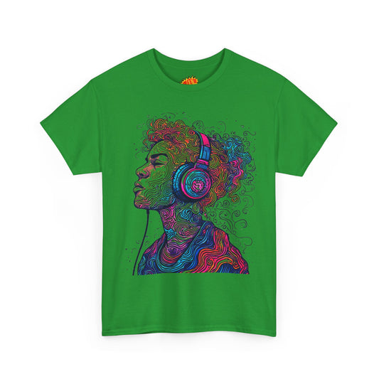 Multicolor Line Drawing Portrait Graphic Music Art Tee Shirt *Multiple Colors*