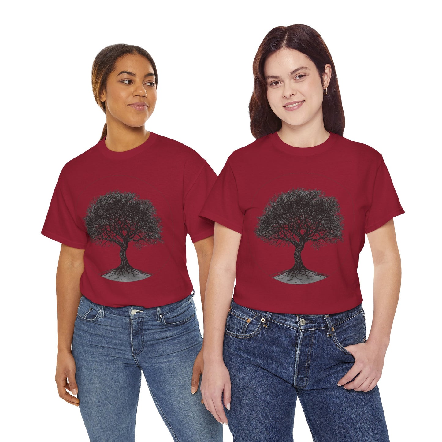Circle Tree Sketch Drawing Graphic Art Tee Shirt *Multiple Colors*
