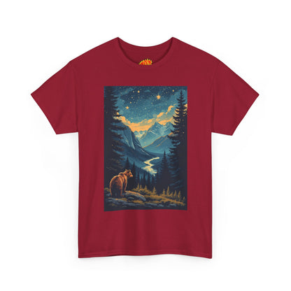 Grizzly Bear Mountain Valley Scene T-Shirt
