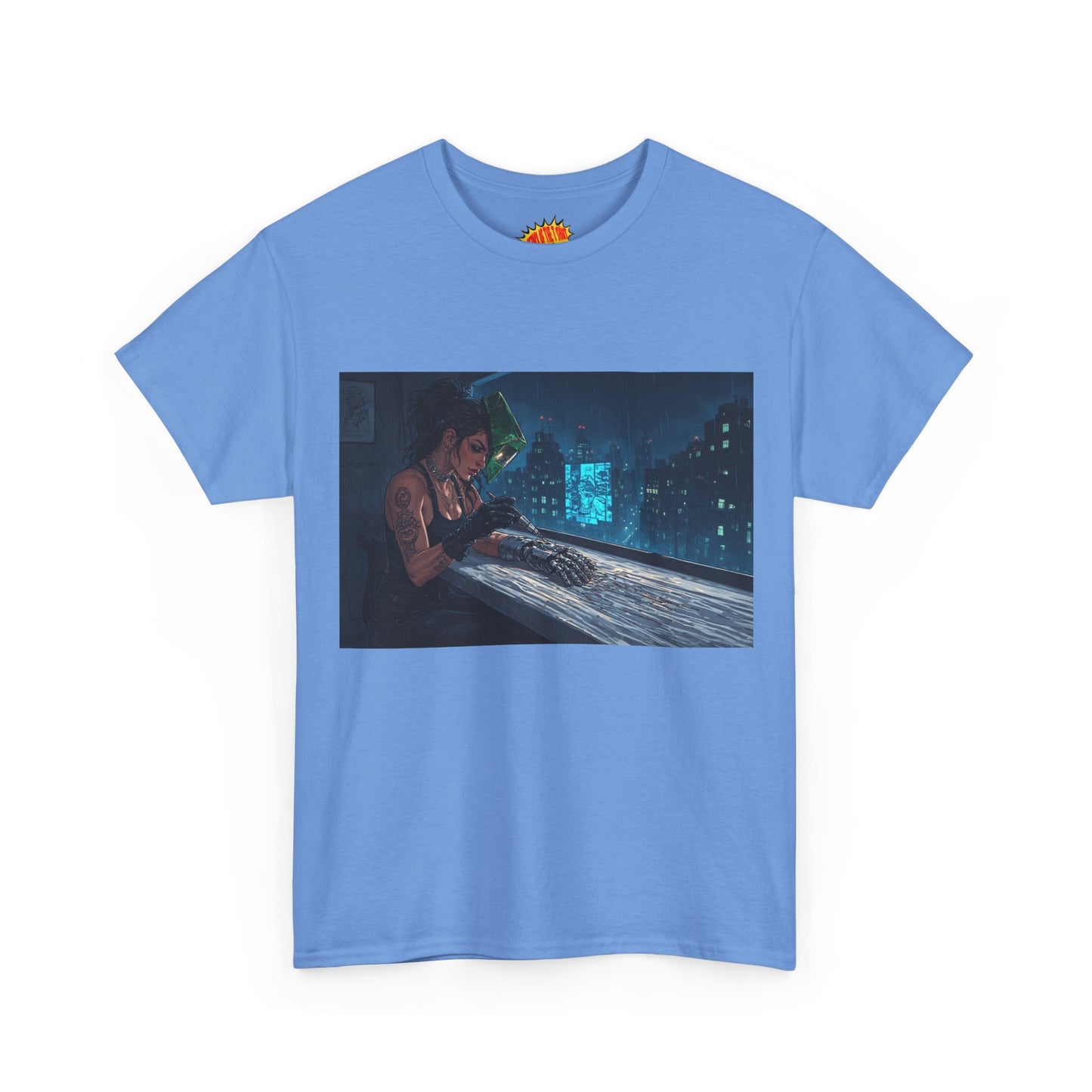 Cyberpunk Women w/Cybernetic Hand Scene T-Shirt *Multiple Colors*