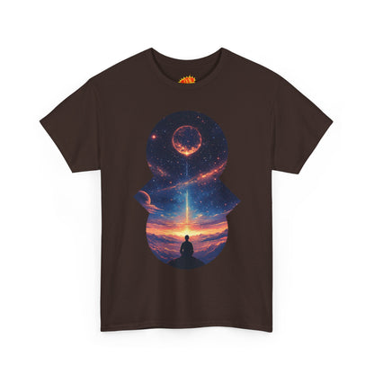 Cosmic Meditation w/Planet Space Graphic Art Tee Shirt
