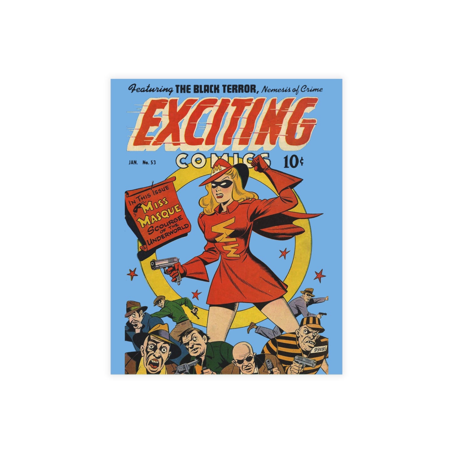 Exciting Comics #53 Feat. Miss Masque Postcards w/Envelopes