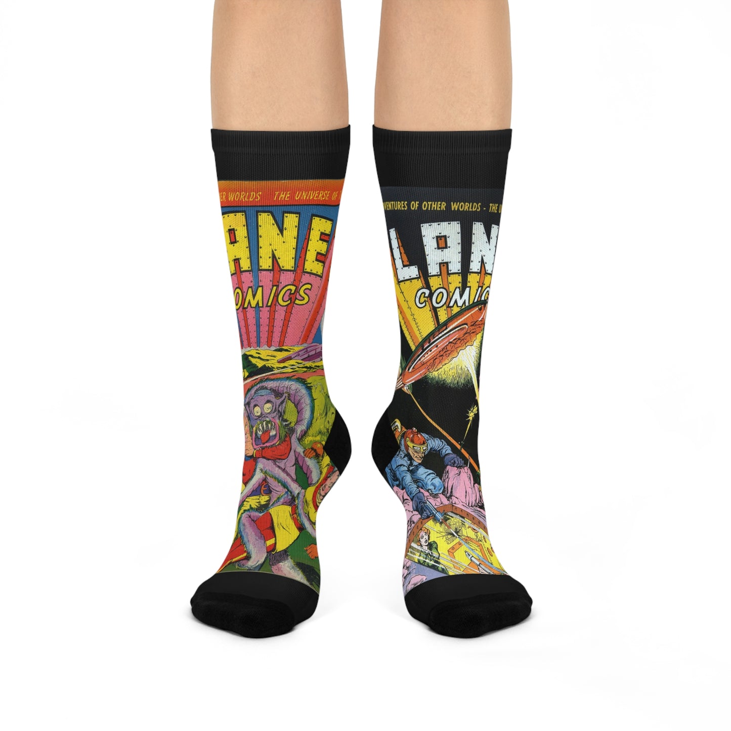 Planet Comics #2-3 Cushioned Socks Black