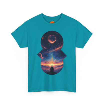 Cosmic Meditation w/Planet Space Graphic Art Tee Shirt
