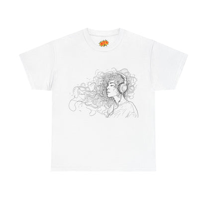 Line Drawing Portrait Graphic Musical Art Tee Shirt