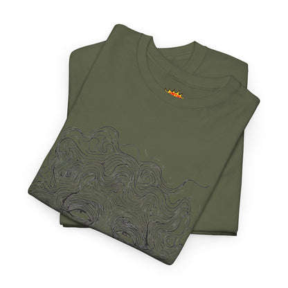 Human Face Line Drawing Graphic Art Tee Shirt