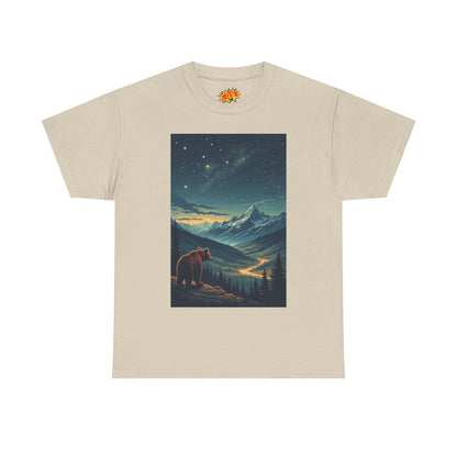 Mountain Bear Aurora Scene T-Shirt