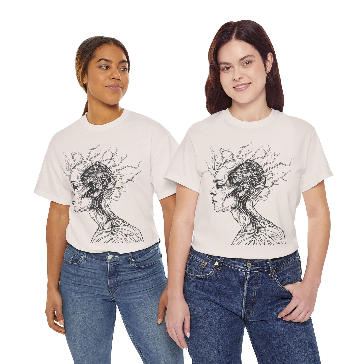 Anatomy Line Drawing Face Graphic Art Tee Shirt *Multiple Colors*