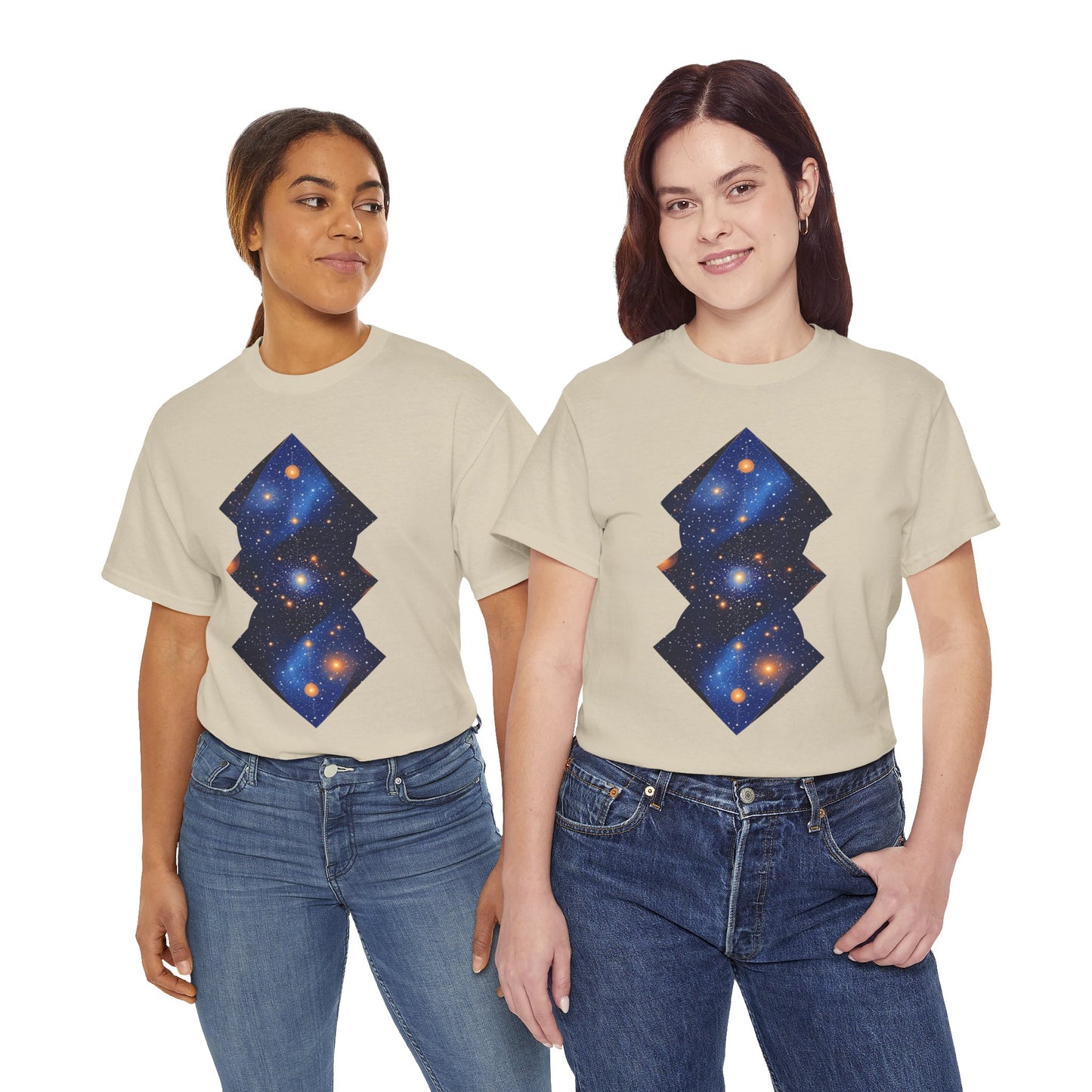 Geometric Shaped Galaxy Graphic Space Art Tee Shirt *Multiple Colors*
