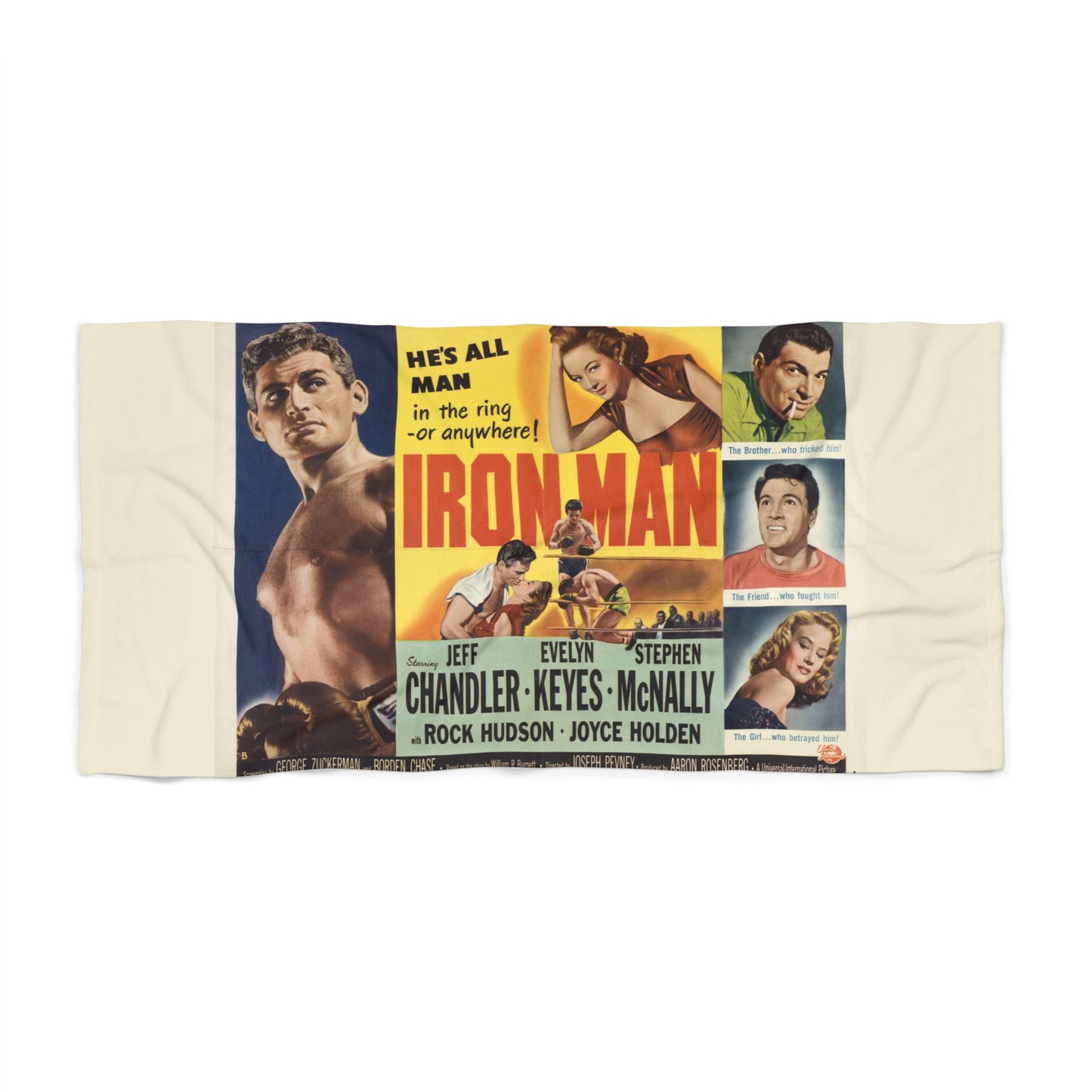 Vintage 'Iron Man' Movie Poster Beach Towel | Retro Film Artwork