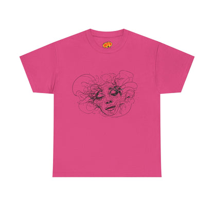 Abstract Face Line Drawing Graphic Art Tee Shirt
