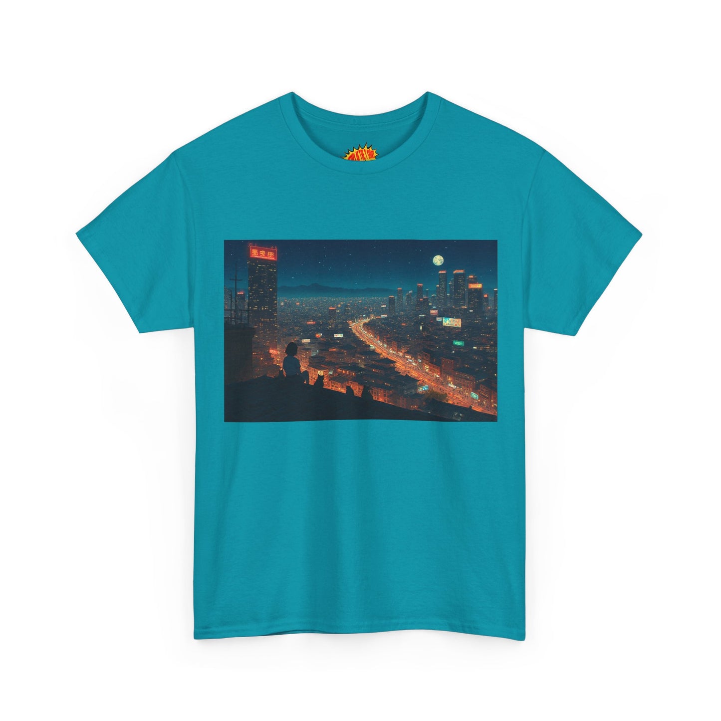 Anime Night Cityscape w/Cats T-Shirt *Multiple Colors*