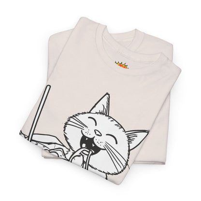 Happy Cat w/Noodles + Yarn Art Tee Shirt
