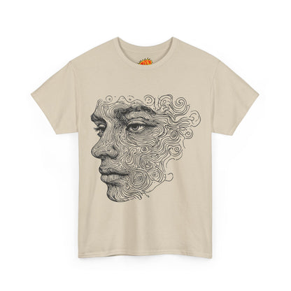 Human Face Silhouette Line Drawing Graphic Art Tee Shirt