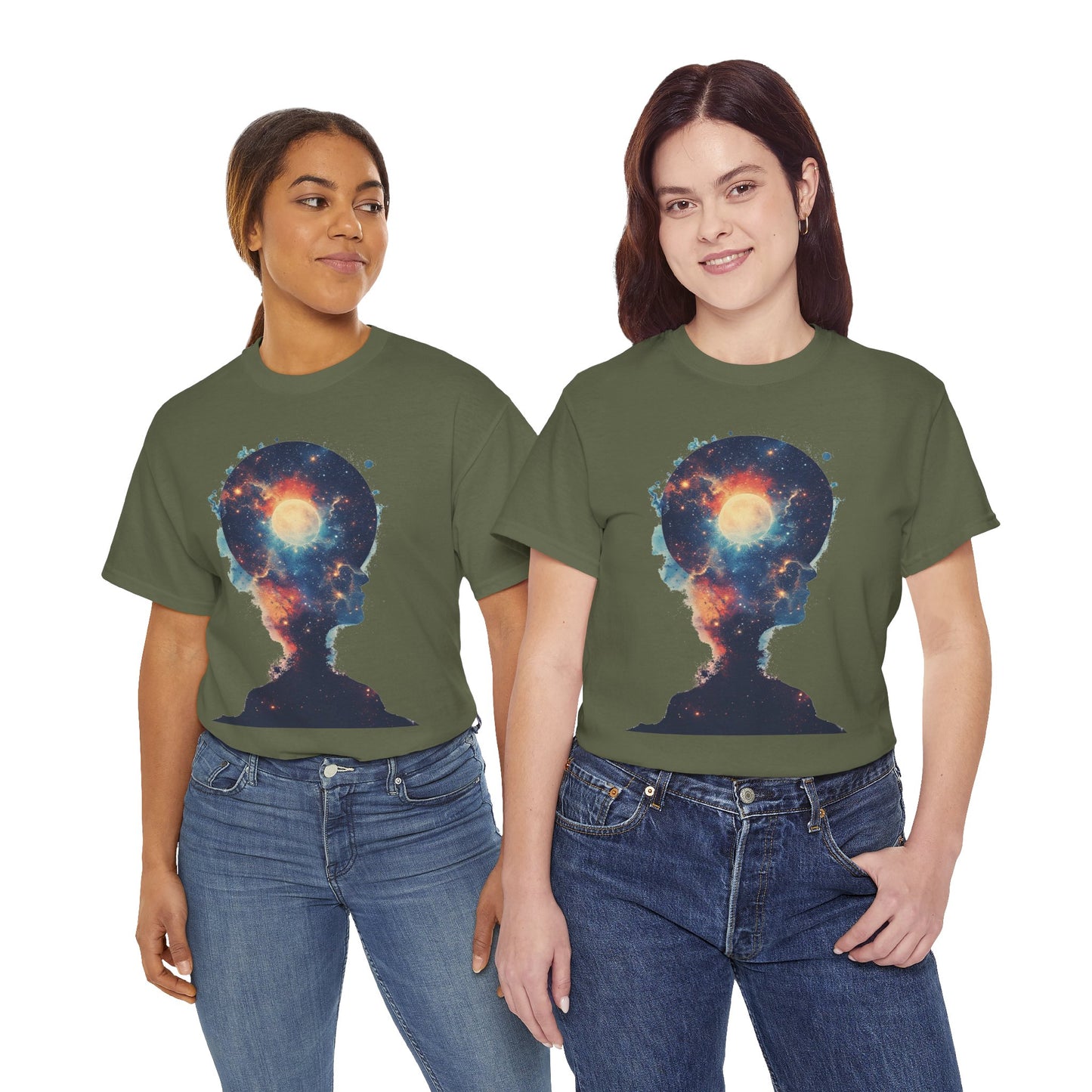 Abstract Galaxy Nebula Art w/Face Graphic Tee Shirt *Multiple Colors*