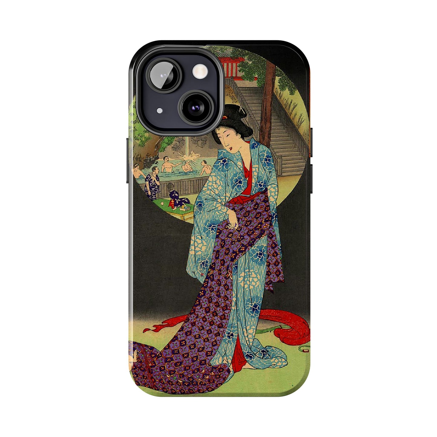 Oji Waterfall by Toyohara Chikanobu, 1890 iPhone Case *Many Sizes Available*