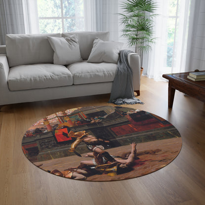 Pollice Verso, 1872 Gladiator Painting Area Rug - 60in Diameter Round Rug