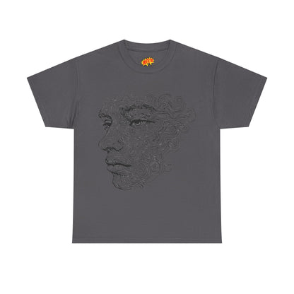Human Face Silhouette Line Drawing Graphic Art Tee Shirt