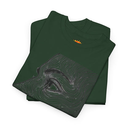 Human Face Profile Line Drawing Graphic Art Tee Shirt