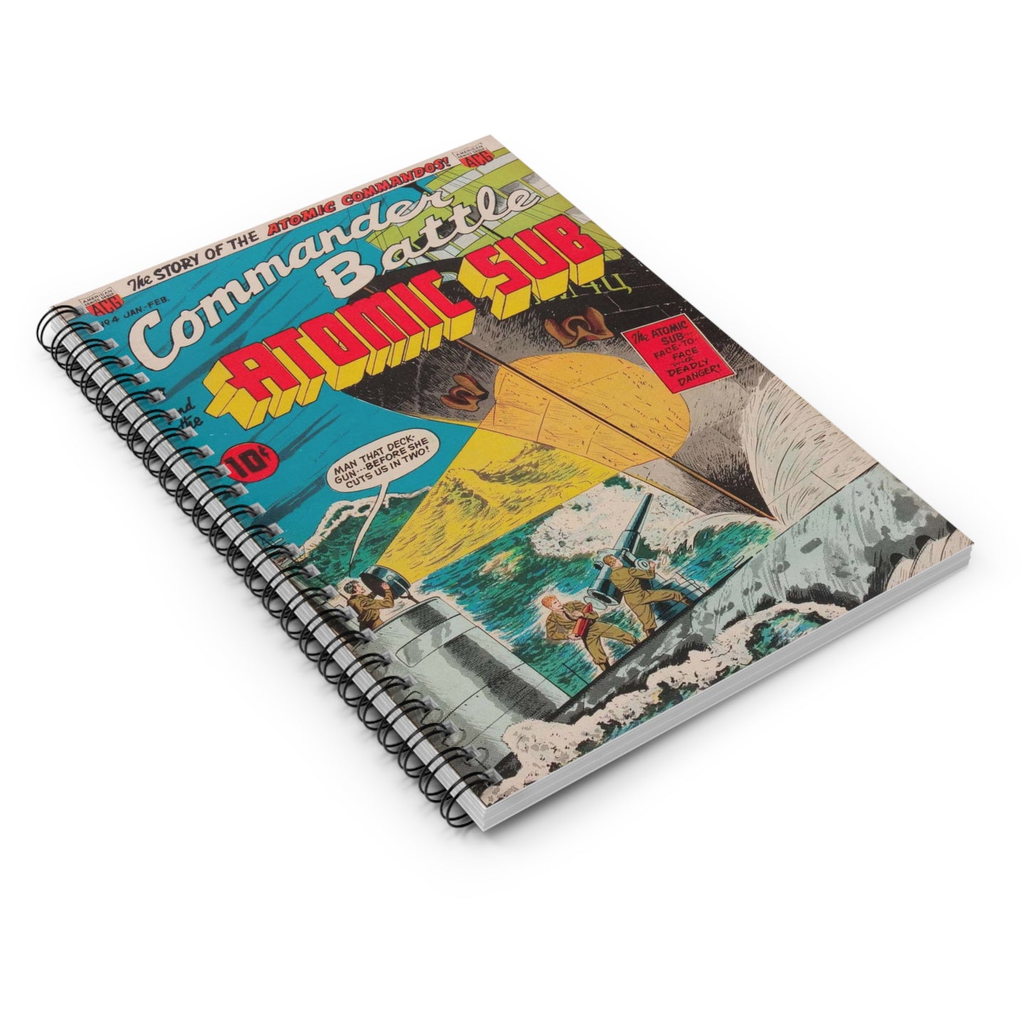 Commander Battle Atomic Sub No. 4 Comic Book Cover Notebook