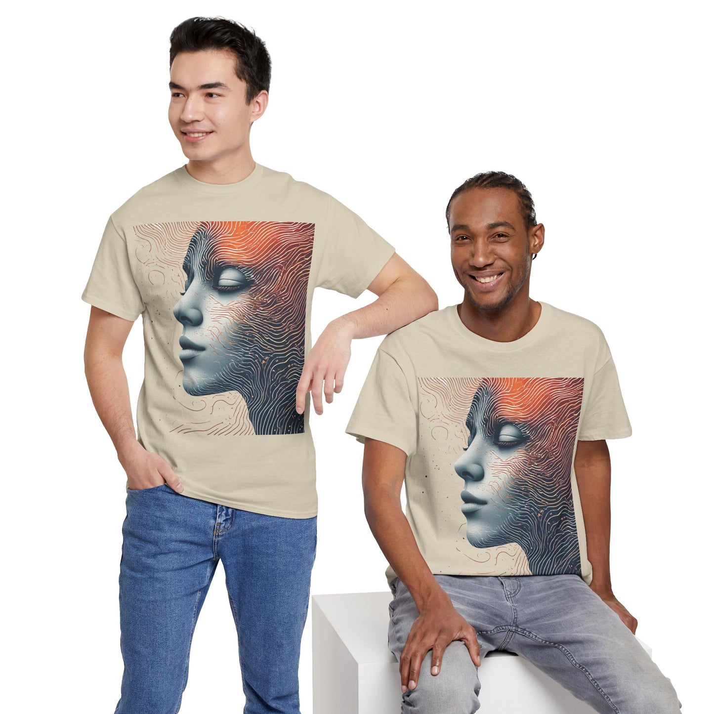 Graphic Art Face Tee Shirt *Multiple Colors*