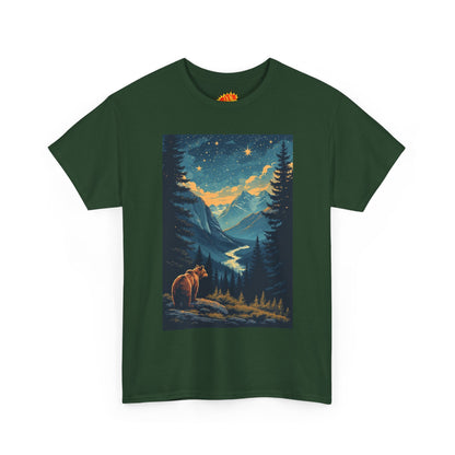 Grizzly Bear Mountain Valley Scene T-Shirt