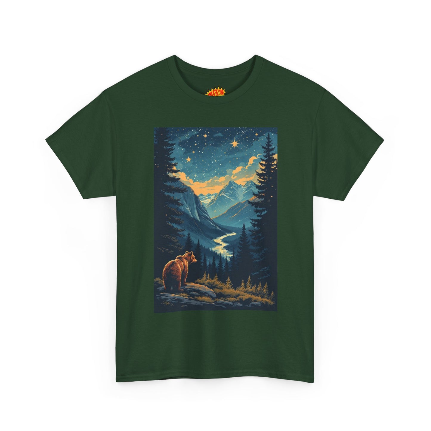 Mountain Valley Bear Night Scene T-Shirt *Multiple Colors*