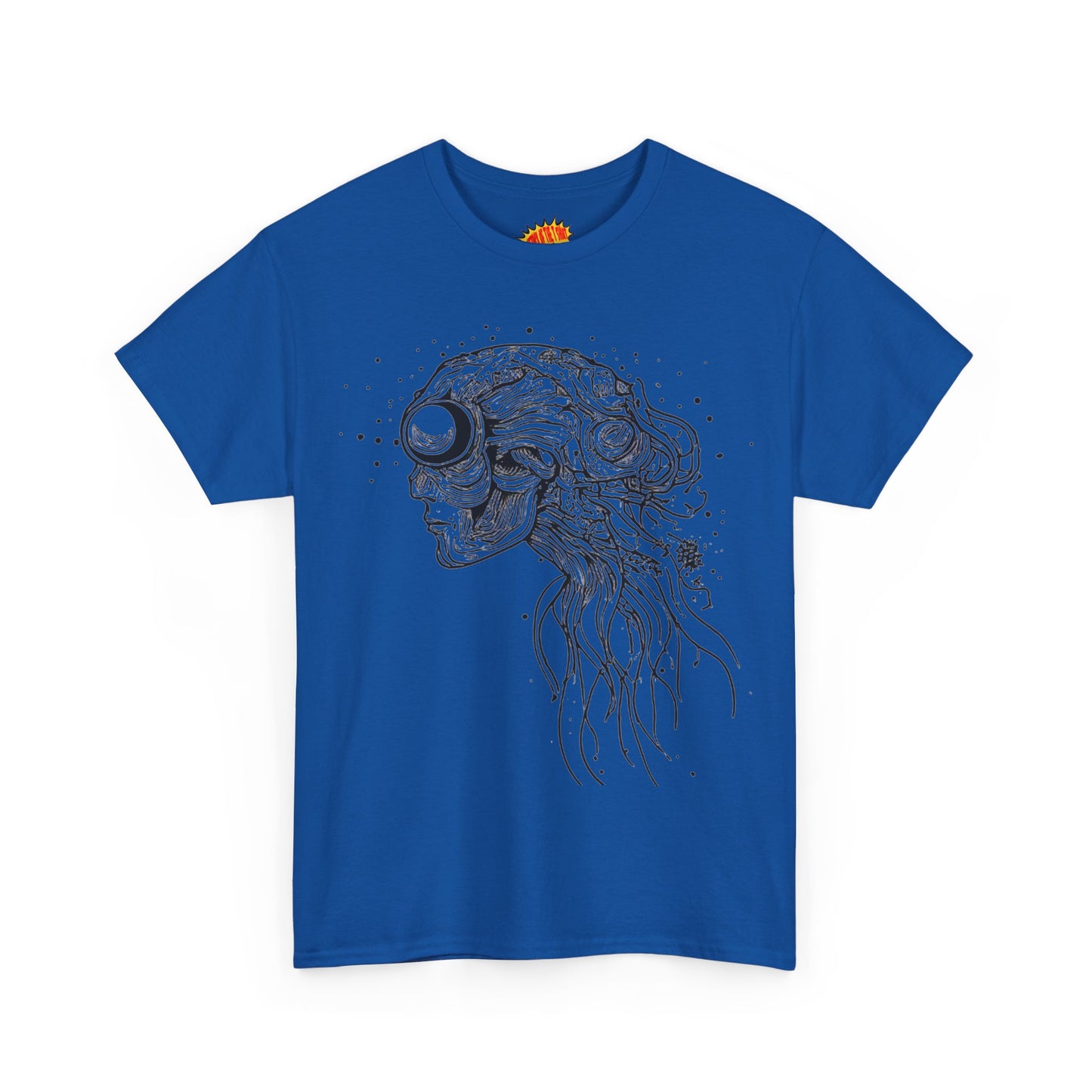 Humanoid Line Drawing Face Graphic Art Tee Shirt *Multiple Colors*