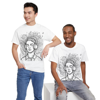 Line Drawing Portrait Graphic Music Art Tee Shirt