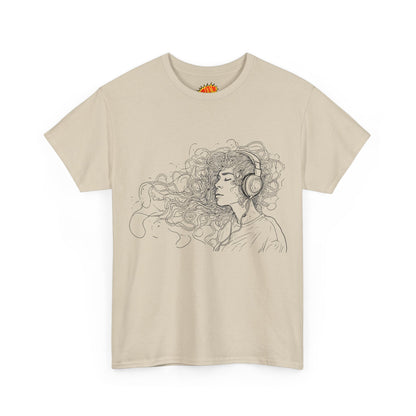 Line Drawing Portrait Graphic Musical Art Tee Shirt